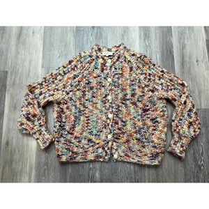 la maille sezane emile cardigan mohair hand knit multicolor sweater paris xs